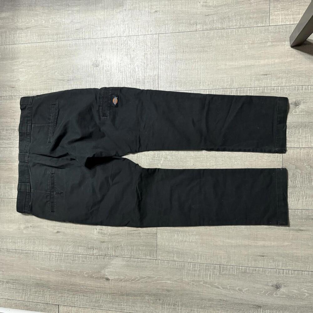 Dickies Pants Black Skinny Straight Workwear Cotton Blend Size Men 32X30 - Picture 4 of 9